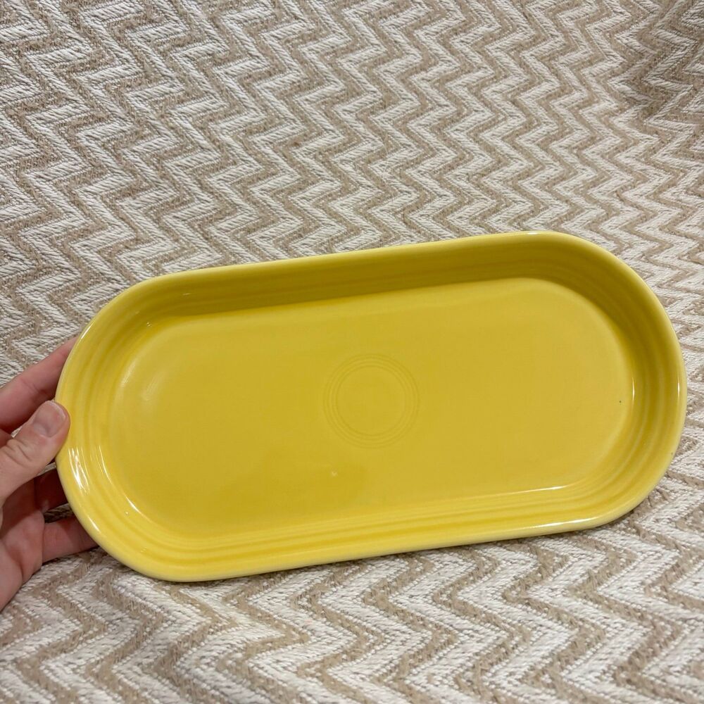 Fiestaware Small Bread Tray Oblong Serving Platter USA Made Sunflower Yellow